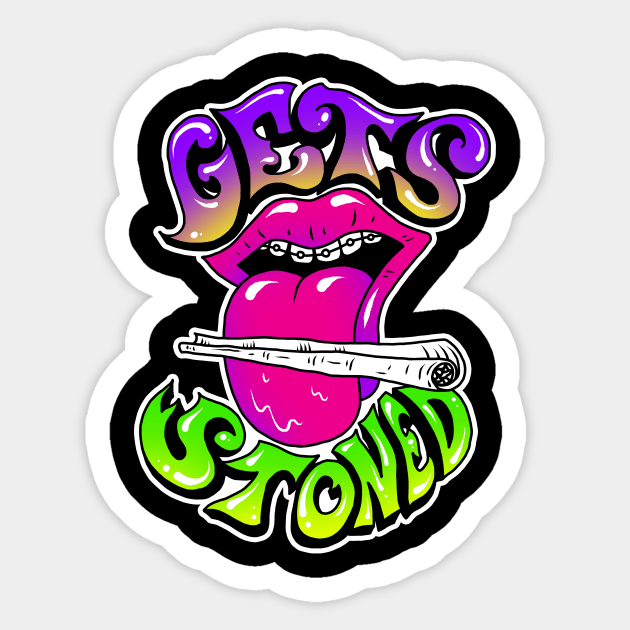 Gets Stoned Sticker by Cosmo Gazoo